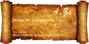 Adamik Zsigmond névjegykártya